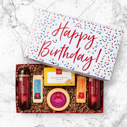 Happy Birthday Meat and Cheese Gift Box