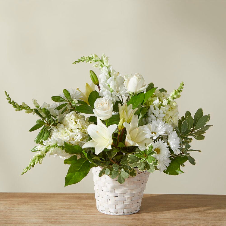 Ivory Elegance Floral Basket